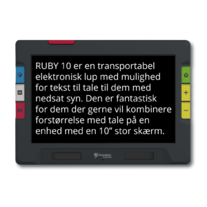 Billede af RUBY 10 med forstørret tekst i skærmbilledet