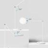 Illustration af DASUNG LED Skrivebordslampe og dens forskellige positioner