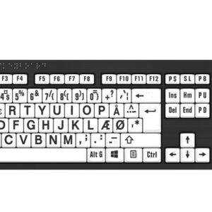 Billede af LogicKeyboard Windows Punkttastatur 8 Punkt NERO Sort på Hvid Set forfra